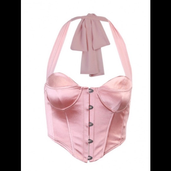 Sexy Magnetic Hook & Eye Design Asymmetrical Ribbon Straps Bustier Crop Camisole - Picture 8 of 17